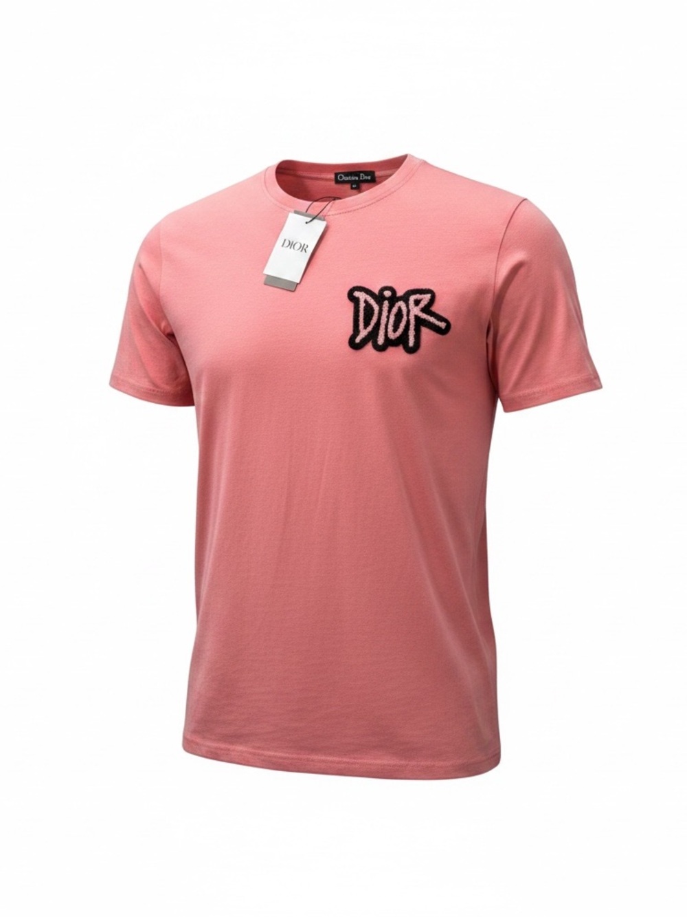 Dior Coral Pink Logo Short Sleeve Tee